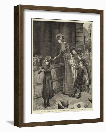 Little Londoners in the Country, Will They Bite, Teacher?-Edward Frederick Brewtnall-Framed Giclee Print