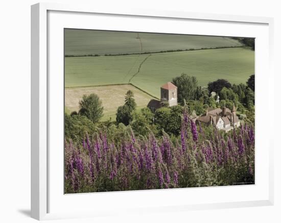 Little Malvern Village, Viewed from Main Ridge of the Malvern Hills, Worcestershire, England-David Hughes-Framed Photographic Print