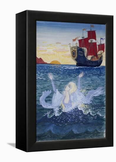 Little Mermaid, Illustration by Lorenz Frolich-null-Framed Premier Image Canvas