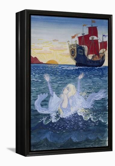 Little Mermaid, Illustration by Lorenz Frolich-null-Framed Premier Image Canvas