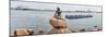 Little Mermaid Statue with Tourboat in a Canal, Copenhagen, Denmark-null-Mounted Photographic Print