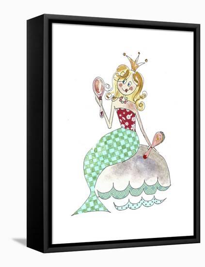 Little Mermaid with Brush and Mirror-Effie Zafiropoulou-Framed Premier Image Canvas