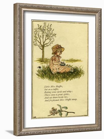 Little Miss Muffet illustrated-Kate Greenaway-Framed Giclee Print