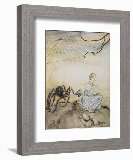 Little Miss Muffet-Arthur Rackham-Framed Giclee Print