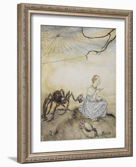 Little Miss Muffet-Arthur Rackham-Framed Giclee Print