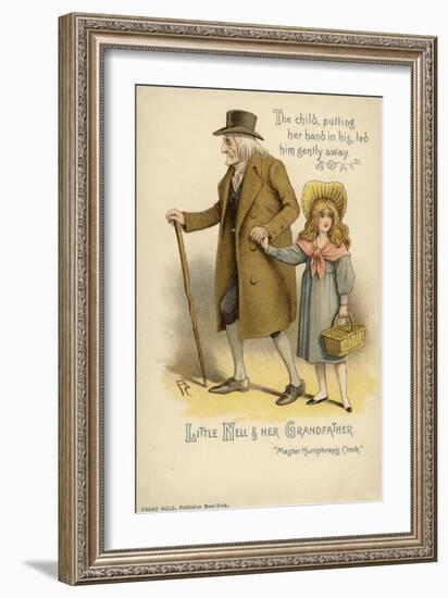 Little Nell and Her Grandfather, from the Old Curiosity Shop-Charles Dickens-Framed Giclee Print