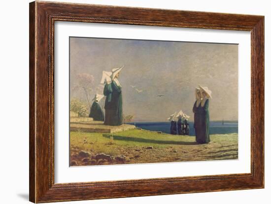 Little Nuns by the Sea (Monachine in Riva Al Mare)-Vincenzo Cabianca-Framed Giclee Print