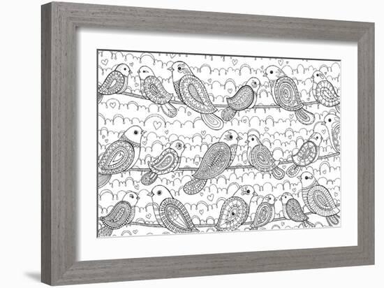 Little Paisley Birdies-Hello Angel-Framed Giclee Print
