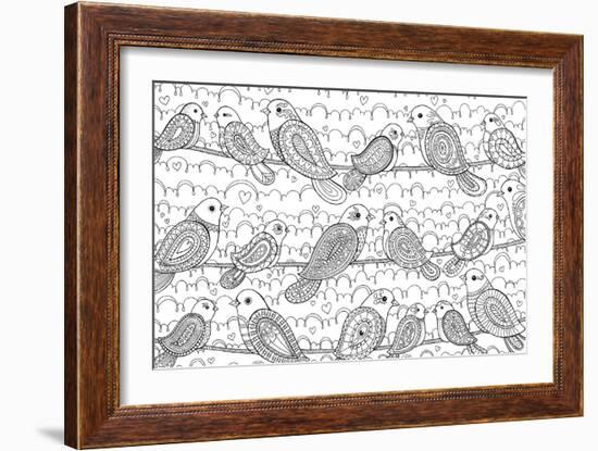 Little Paisley Birdies-Hello Angel-Framed Giclee Print