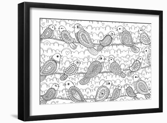 Little Paisley Birdies-Hello Angel-Framed Giclee Print