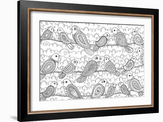 Little Paisley Birdies-Hello Angel-Framed Giclee Print