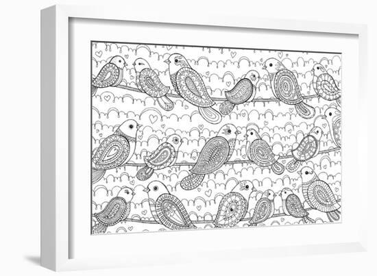 Little Paisley Birdies-Hello Angel-Framed Giclee Print