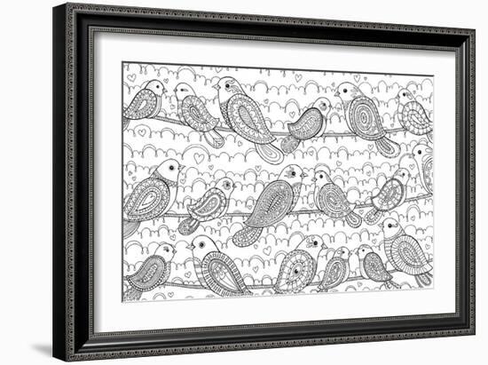 Little Paisley Birdies-Hello Angel-Framed Giclee Print