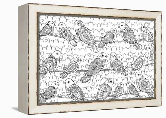 Little Paisley Birdies-Hello Angel-Framed Premier Image Canvas