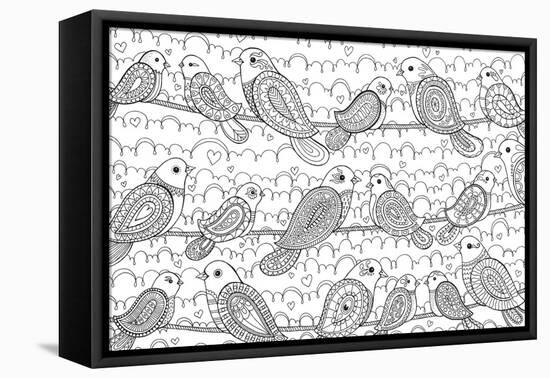 Little Paisley Birdies-Hello Angel-Framed Premier Image Canvas