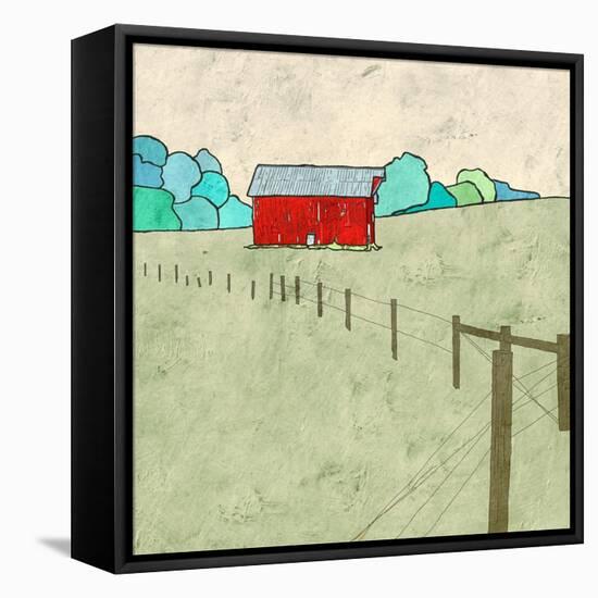 Little Red Barn-Ynon Mabat-Framed Stretched Canvas