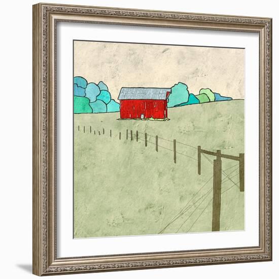 Little Red Barn-Ynon Mabat-Framed Art Print