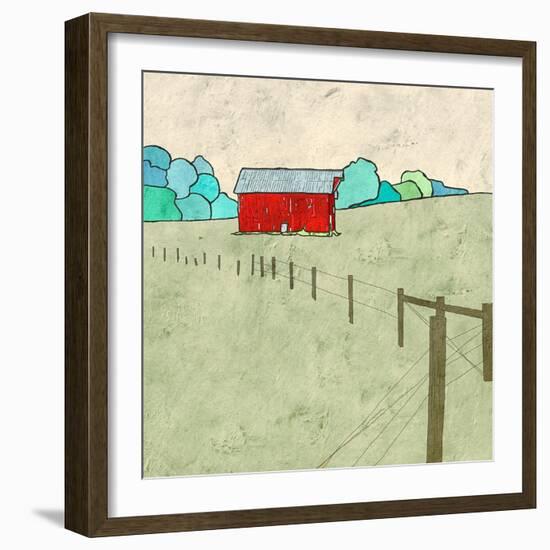 Little Red Barn-Ynon Mabat-Framed Art Print