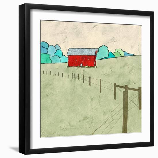 Little Red Barn-Ynon Mabat-Framed Art Print