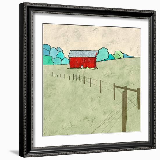 Little Red Barn-Ynon Mabat-Framed Art Print