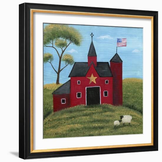 Little Red Barn-Cheryl Bartley-Framed Giclee Print