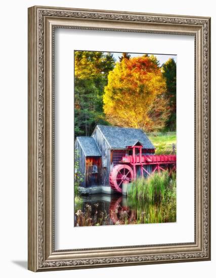 Little Red Grist Mill In Vermont-George Oze-Framed Photographic Print