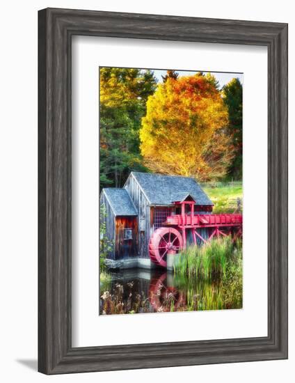 Little Red Grist Mill In Vermont-George Oze-Framed Photographic Print