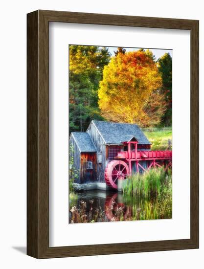 Little Red Grist Mill In Vermont-George Oze-Framed Photographic Print