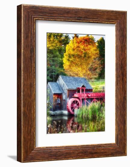 Little Red Grist Mill In Vermont-George Oze-Framed Photographic Print