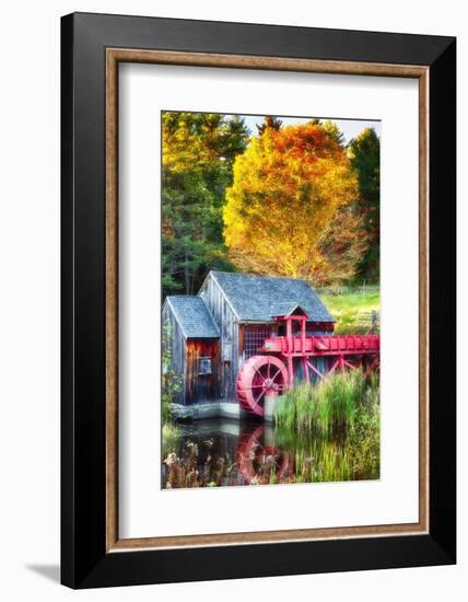 Little Red Grist Mill In Vermont-George Oze-Framed Photographic Print
