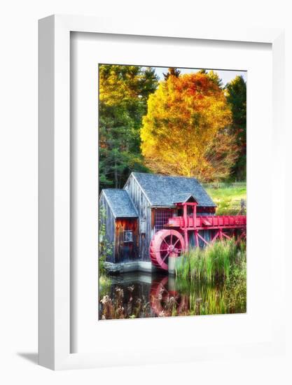 Little Red Grist Mill In Vermont-George Oze-Framed Photographic Print