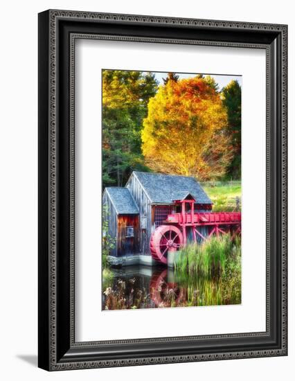 Little Red Grist Mill In Vermont-George Oze-Framed Photographic Print