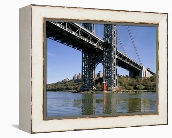 Little Red Lighthouse Under George Washington Bridge, New York, USA-Peter Scholey-Framed Premier Image Canvas