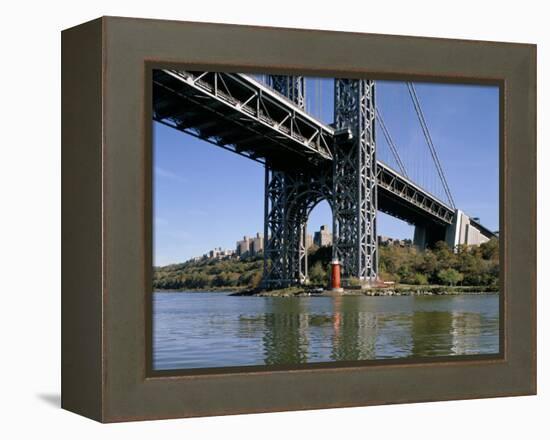 Little Red Lighthouse Under George Washington Bridge, New York, USA-Peter Scholey-Framed Premier Image Canvas