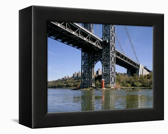 Little Red Lighthouse Under George Washington Bridge, New York, USA-Peter Scholey-Framed Premier Image Canvas