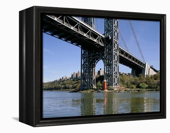 Little Red Lighthouse Under George Washington Bridge, New York, USA-Peter Scholey-Framed Premier Image Canvas