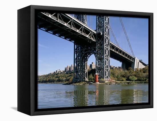 Little Red Lighthouse Under George Washington Bridge, New York, USA-Peter Scholey-Framed Premier Image Canvas