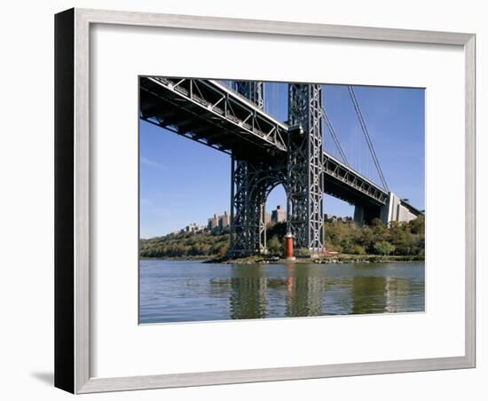 Little Red Lighthouse Under George Washington Bridge, New York, USA-Peter Scholey-Framed Premium Photographic Print