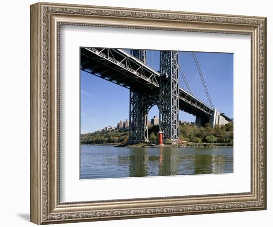 Little Red Lighthouse Under George Washington Bridge, New York, USA-Peter Scholey-Framed Photographic Print