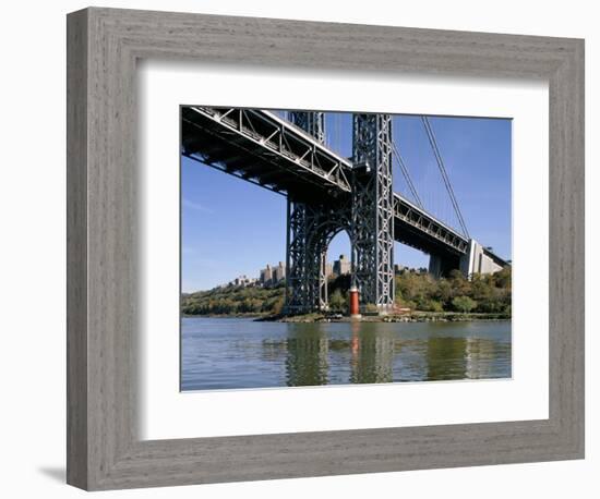 Little Red Lighthouse Under George Washington Bridge, New York, USA-Peter Scholey-Framed Photographic Print