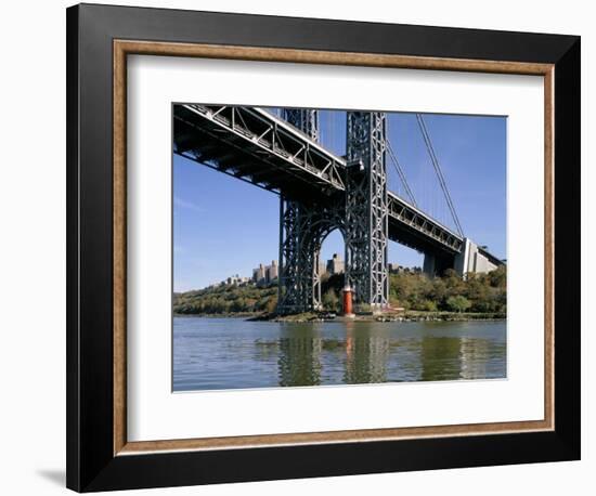 Little Red Lighthouse Under George Washington Bridge, New York, USA-Peter Scholey-Framed Photographic Print