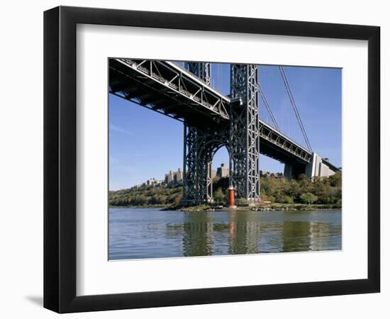 Little Red Lighthouse Under George Washington Bridge, New York, USA-Peter Scholey-Framed Photographic Print