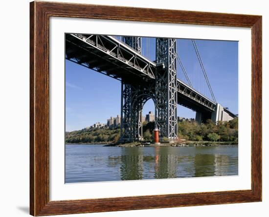 Little Red Lighthouse Under George Washington Bridge, New York, USA-Peter Scholey-Framed Photographic Print