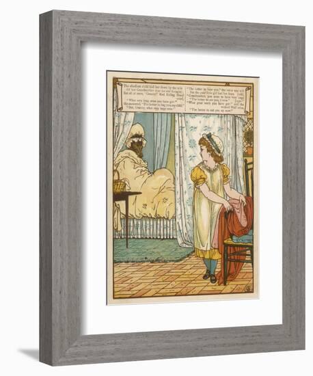 Little Red Riding Hood in Her Grandmother's House-Walter Crane-Framed Art Print