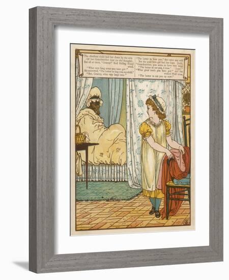 Little Red Riding Hood in Her Grandmother's House-Walter Crane-Framed Art Print