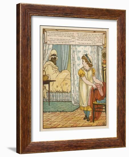 Little Red Riding Hood in Her Grandmother's House-Walter Crane-Framed Art Print