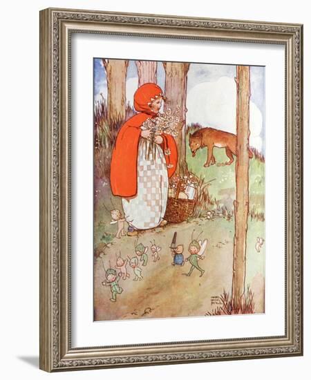 Little Red Riding Hood in the Forest-null-Framed Giclee Print