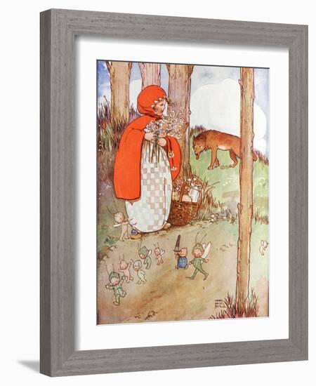 Little Red Riding Hood in the Forest-null-Framed Giclee Print