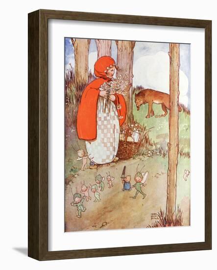 Little Red Riding Hood in the Forest-null-Framed Giclee Print