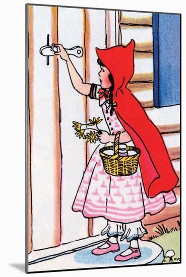 Little Red Riding Hood Knocks on Grandma's Door-Julia Letheld Hahn-Mounted Art Print